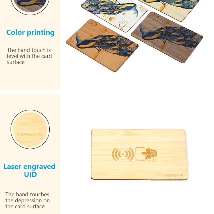 Eco-Friendly RFID Wooden Bamboo Card DESFire EV2 for Hotel