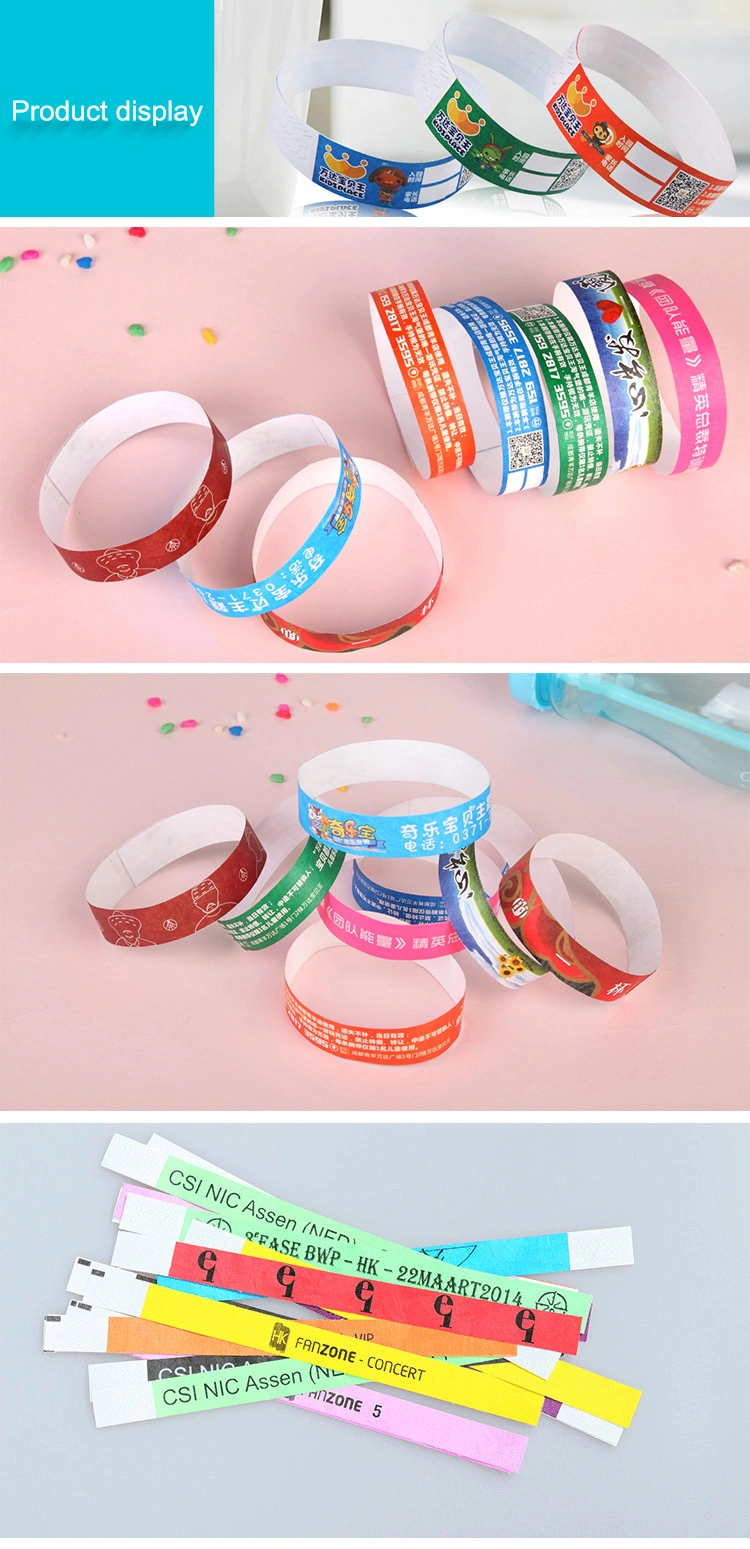 Cheap Custom Logo Tyvek ID RFID Wrist Band Bracelet Waterproof Printing Hospital Identification VIP Disposable Passive RFID DuPont Paper Tag Wristband Event