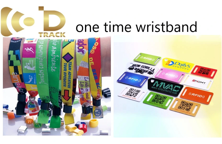 Fabric Nylon Wristband Plastic 125kHz 13.56MHz NFC RFID Event Wristbands for Events