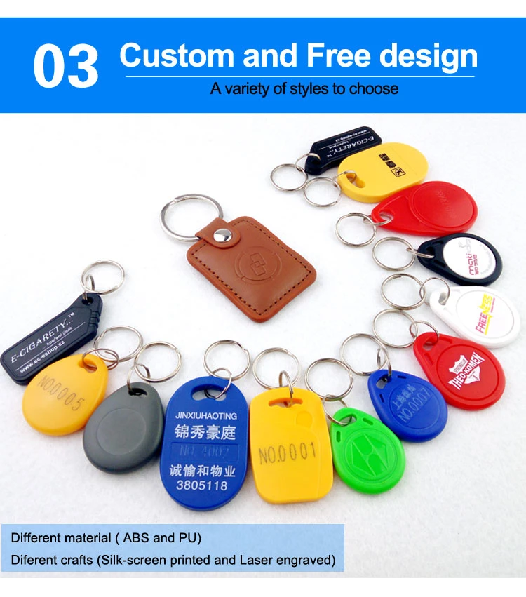 Rewritable and Convenient Waterproof Tag Card ABS 125kHz T5577 Em4305 NFC RFID Key Fob