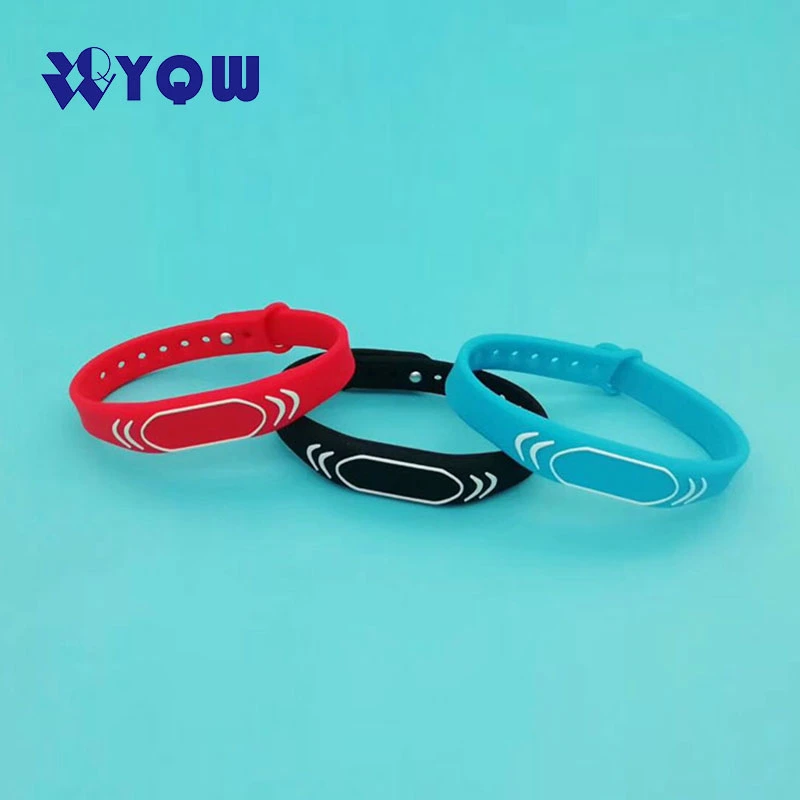 OEM Colorful Passive RFID NFC Wrist Band Waterproof 13.56MHz Silicone Rubber Wristband