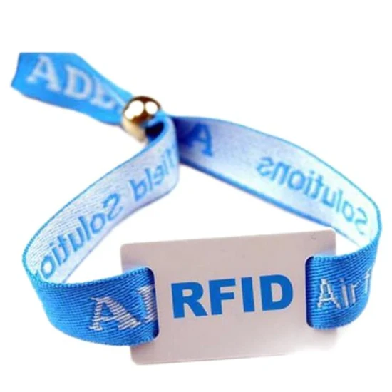 Bracciale RFID intrecciato in nylon/poliestere con mini tag RFID/NFC per il controllo degli accessi