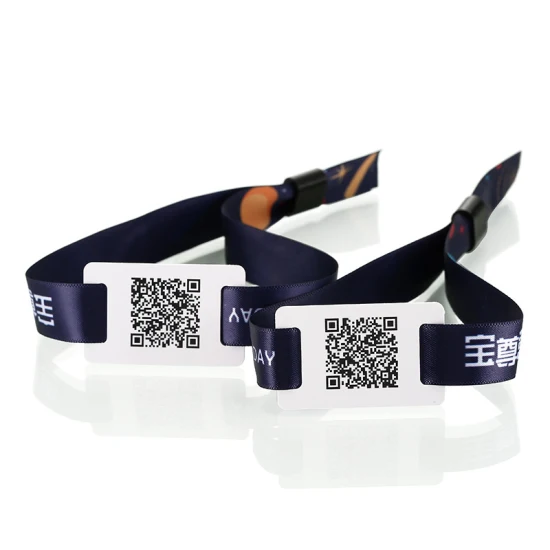 Braccialetti per eventi NFC RFID in plastica 125KHz 13,56MHz in nylon tessuto per eventi